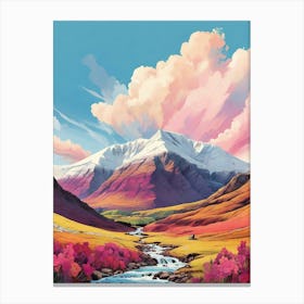 Ben Vorlich Scotland Colourful Mountain Illustration 0 1 Canvas Print