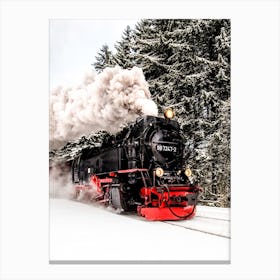 Steam Train in Winter Wonderland Canvas Print