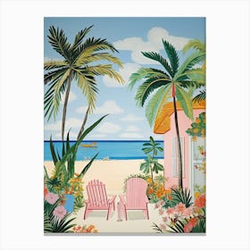 Miami Beach, Florida, Matisse And Rousseau Style 4 Canvas Print