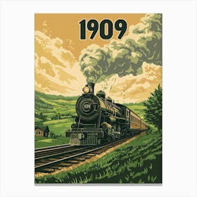 Aihrgdesign A Vintage Travel Poster Of A Powerful Steam Locom B921fb8f 4aaa 4605 B803 4605877cd1e1 0 Canvas Print