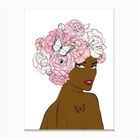 Flower Girl Dark Skin One Canvas Print