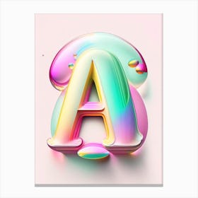 A, Alphabet Bubble Rainbow 4 Canvas Print