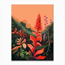 Boho Wildflower Painting Downy Rattlesnake Plantain 2 Canvas Print