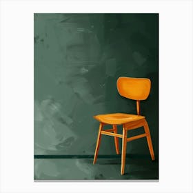 Chair In Front Of A Chalkboard 1 Canvas Print