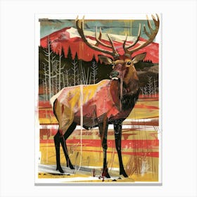 Elk Illustration 3 Canvas Print