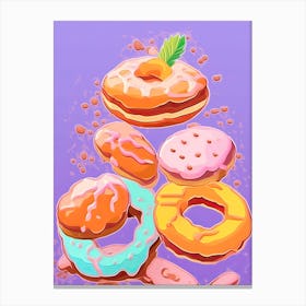 Colourful Donuts Illustration 0 Canvas Print