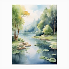 Watercolor Landscape Painting 1 Canvas Print