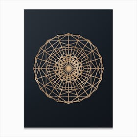 Abstract Geometric Gold Glyph on Dark Teal n.0272 Canvas Print