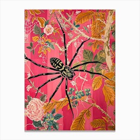 Floral Animal Painting Spider 1 Canvas Print