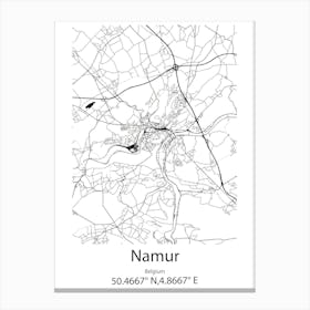 Namur,Belgium Minimalist Map Canvas Print