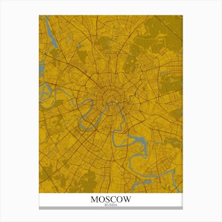 Moscow Yellow Blue Canvas Print