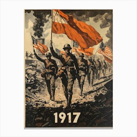 Aihrgdesign A Vintage Wartime Poster From 1917 Featuring Sold Fa767d7c 6791 4724 810a 8e502e578c05 1 Canvas Print