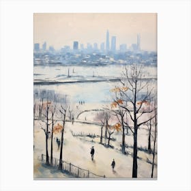 Winter City Park Painting Odaiba Seaside Park Tokyo 1 Canvas Print