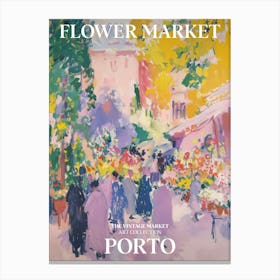 Vintage Flower Market Painting Porto 2 Canvas Print