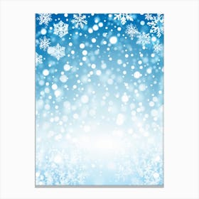 Template Snowfall Pattern Defocused Flier Holiday Frost Snowflake Fall Season Shine Blue (30) Canvas Print