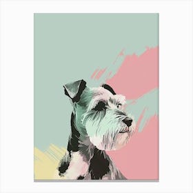 Pastel Kerry Blue Terrier Dog Pastel Line Illustration  2 Canvas Print