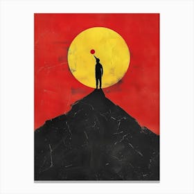 Man On Top Of The Mountain Canvas Print