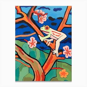Maximalist Animal Painting Red Eyed Tree Frog 3 Canvas Print