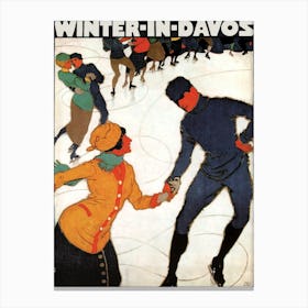 Winter In Davos, Switzerland Canvas Print