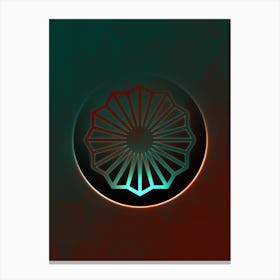 Geometric Neon Glyph on Jewel Tone Triangle Pattern 194 Canvas Print