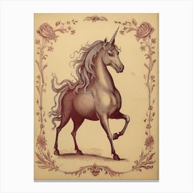 Fairytale Pegasus Drawing Canvas Print