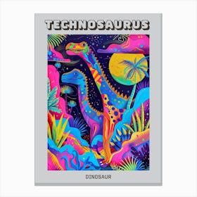 Abstract Geometric Colourful Dinosaurs Poster Canvas Print
