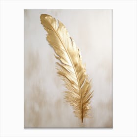Gold Feather Wall Art 1 Canvas Print