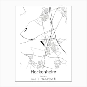 Hockenheim,Germany Minimalist Map Canvas Print