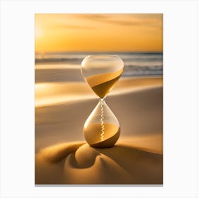 Hourglass On The Beach Canvas Print