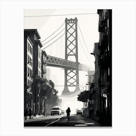 San Francisco Black And White Analogue Photograph 4 Canvas Print