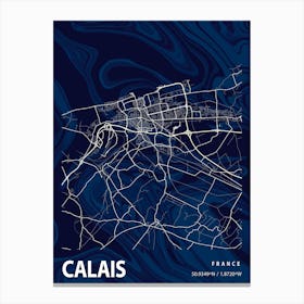 Calais Crocus Marble Map Canvas Print