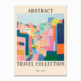 Abstract Travel Collection Poster Tokyo Japan 3 Canvas Print