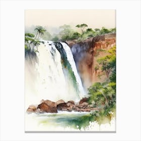 Kalandula Falls, Angola Water Colour  (1) Canvas Print