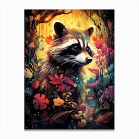 Raccoon In The Forest 1 Canvas Print