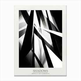 Shadows Abstract Black And White 4 Poster Canvas Print