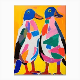 Colourful Kids Animal Art Mallard Duck Canvas Print