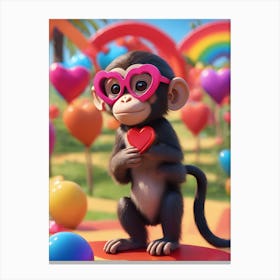 Monkey With Glasses 1 Canvas Print