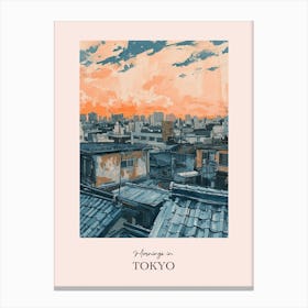 Mornings In Tokyo Rooftops Morning Skyline 3 Canvas Print