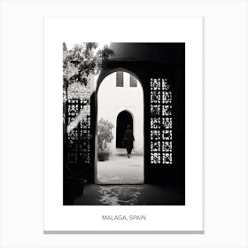 Poster Of Marrakech, Morocco, Photography In Black And White 1 Canvas Print