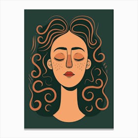 Woman With Curly Hair Canvas Print