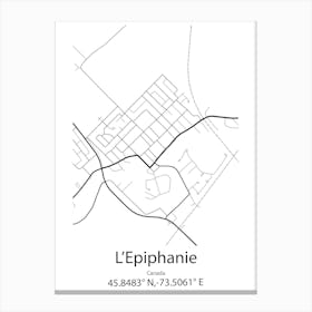 L Epiphanie,Canada Minimalist Map Canvas Print