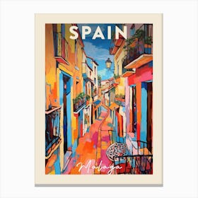 Malaga Spain 6 Fauvist Painting  Travel Poster Canvas Print