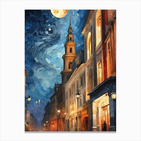 Starry Night In The City Canvas Print