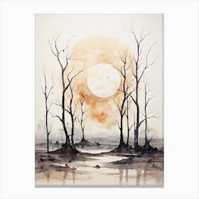 Watercolour Painting Of Crooked Forest   Poland 3 Canvas Print