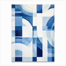 Abstract Blue And White Painting Canvas Print