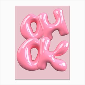 Pink Letter O Leinwandbild