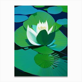 Water Lily Leaf Vibrant Inspired Canvas Print