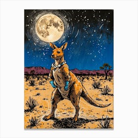 Kangaroo In Space Canvas Print
