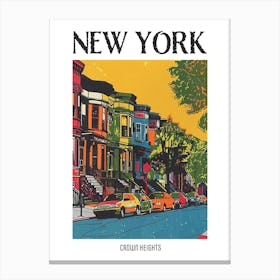 Crown Heights New York Colourful Silkscreen Illustration 4 Poster Canvas Print