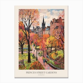 Autumn City Park Painting Princes Street Gardens Edinburgh 1 Poster Canvas Print